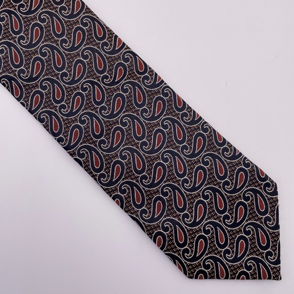 Ermenegildo‎ Zegna Paisley Silk Necktie Italy Classic Pattern Dress Tie